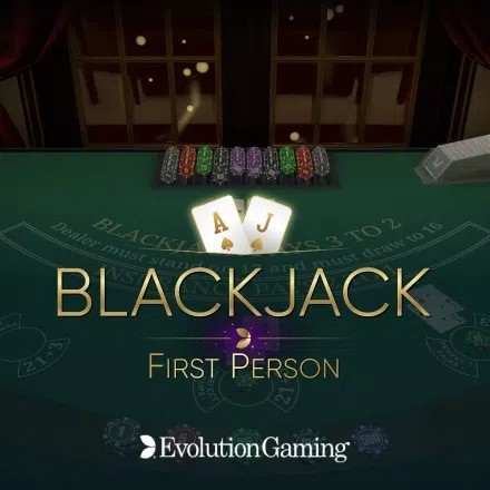 First Person Blackjack logo by Evolution at 1Redbet