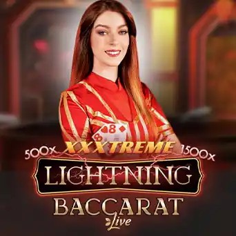 Lightning Baccarat casino game by Evolution – featured logo at 1Redbet