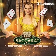 Peek Baccarat slot logo by Evolution at 1Redbet